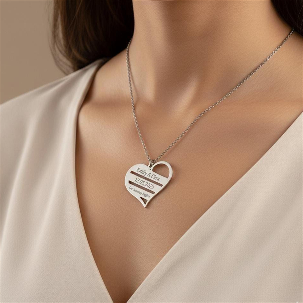 Custom Heart Necklace Stainles - Birth Flower Necklace reseña y precio