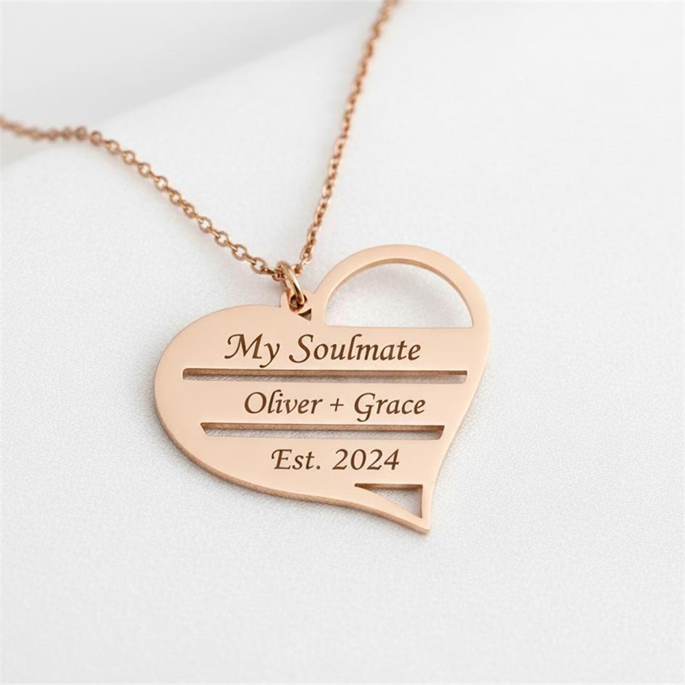 Custom Heart Necklace Stainles - Birth Flower Necklace reseña y precio