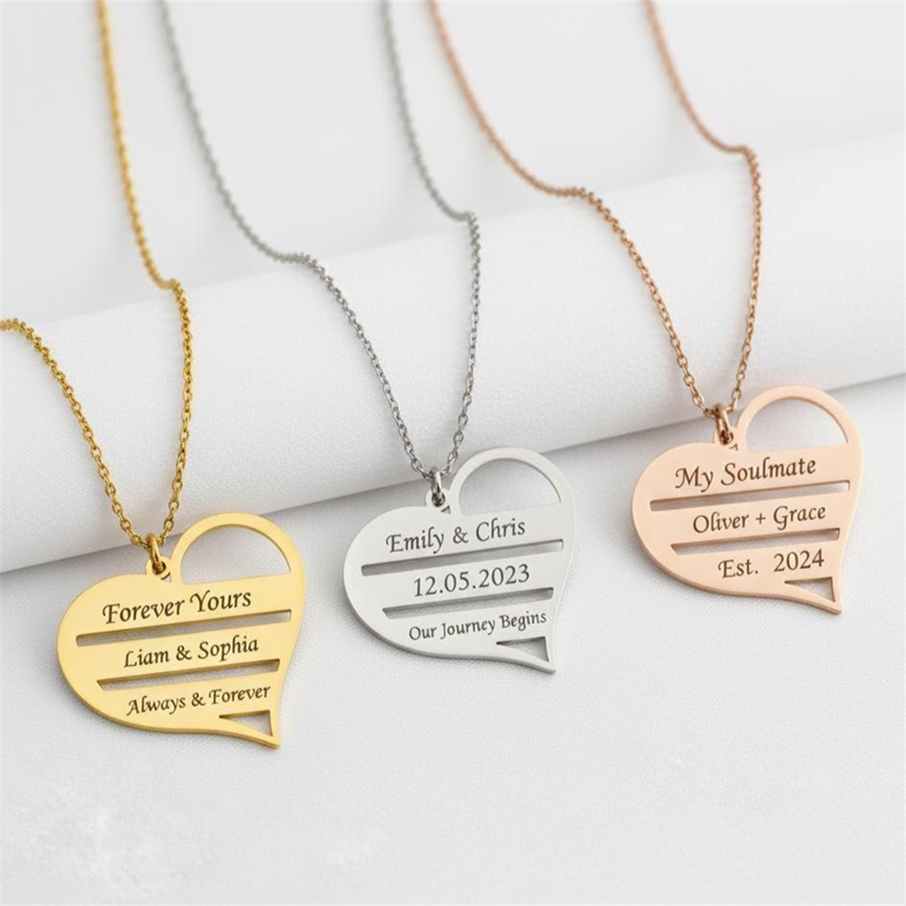 Custom Heart Necklace Stainles - Birth Flower Necklace reseña y precio